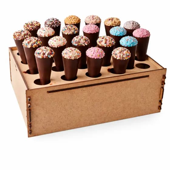 Porta Tubetes e Cones MDF Cru 3mm Decoração Festa Mesa Doces Suporte Displays Aniversário