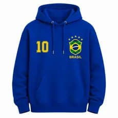 Blusa Moletom Canguru Brasil Flanelado Unissex Com Capuz Premium Inverno Futebol Seleção Brasileira.
