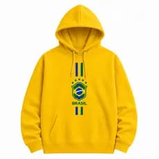 Jaqueta Moletom Canguru Capuz  Brasil Torcedor Maculino Feminino Flanelado Inverno Premium