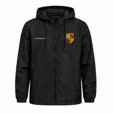 Jaqueta Corta Vento Porsche Racing Impermeável Com Capuz Unissex Premium Sportivo Inverno Academia