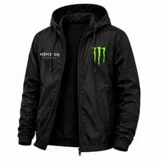 Jaqueta Corta Vento Monster Impermeável Unissex Com Capuz Premium Casual Esportivo Academia Inverno
