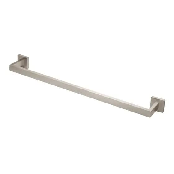 Porta Toalha Banho Barra Quadrado Inox Escovado 60cm Metal Suporte Toalheiro Banheiro Parede Fixação Dupla