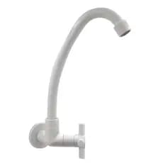 Torneira Cozinha parede Bica Móvel Abs Branco Slim 1/4 V