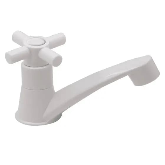 Torneira Para Banheiro Lavatório Mesa Abs Branco Slim 1/4 V Pia Lavatorio Moderno