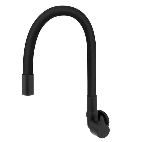 Torneira Para Cozinha Gourmet Flexível All Black De Parede Agua Quente Fria Movel