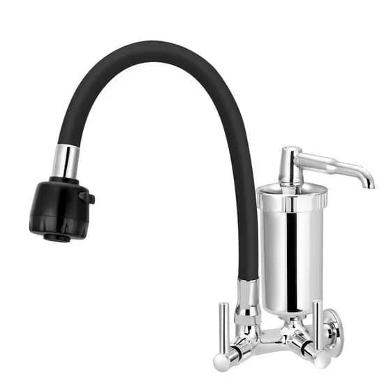 Torneira Filtro Gourmet Parede Duplo Jato Colorido 1/4 V