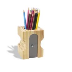 Organizador De Mesa Escritório Porta Caneta Lápis Em Forma De Apontador Organizador De lápis Madeira