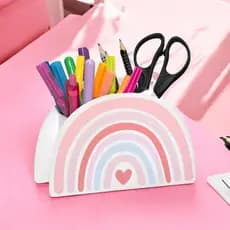 Porta Lápis Fofo Porta Caneta Porta Pincel  E Acessórios Desenho Arco Iris Feito Em Aço Resistente