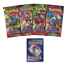 Combo 4 Booster Pokémon Fogo Fantasmagorico Lacrado Original COPAG + Carta Coreana Aléatoria