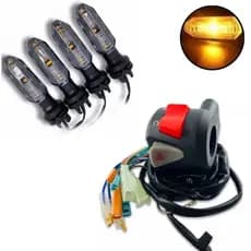 Kit C/ 4 Pisca Led Seta Honda Cb250f Twister + Punho Partida Pisca Alerta Cb500 Titan 160 Com Plugs