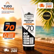 Protetor Solar FPS 70 Ecenzya Gold 120ml Toque Seco UVA UVB Não Oleoso