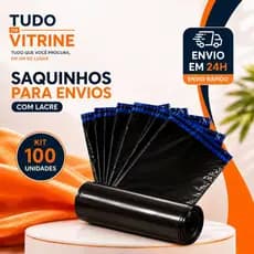Kit 100 Saquinhos Para Envio Com Lacre Adesivo Embalagem E-commerce Resistente