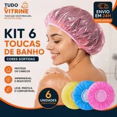 Kit 6 Toucas Plásticas Para Banho Hidratação Cabelo Cores Sortidas