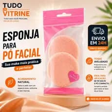 Esponja para Pó Facial Macia Veludo Puff Maquiagem Pó Compacto e Solto