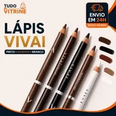 Lápis de Olho Vivai com Apontador Preto Marrom Branco Alta Pigmentação Traço Preciso