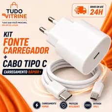 Kit Carregador Turbo USB-C + Cabo Tipo C para Tipo C