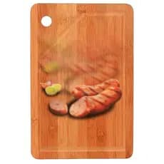 Tabua Corte Carne Madeira Bambu Churrasco Cozinha Mor 25x35