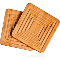 Descanso Suporte Panela Apoio Para Panela Bamboo 2 Peças