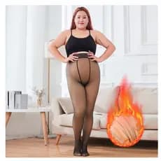 Meia-Calça Térmica Forrada Peluciada Translúcida de Lã Legging Grossa para o Inverno Modelo Feminino