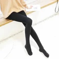 Meia Calça térmica Fio 80 Preta Adulto - Feminino com Pé e sem pé