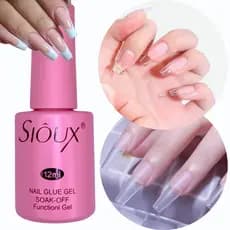 Cola Unhas Postiças Em Gel Liquida UV/LED Sioux Gel Base Cola Softgel e Unha Postiça Cola Sioux 12ml