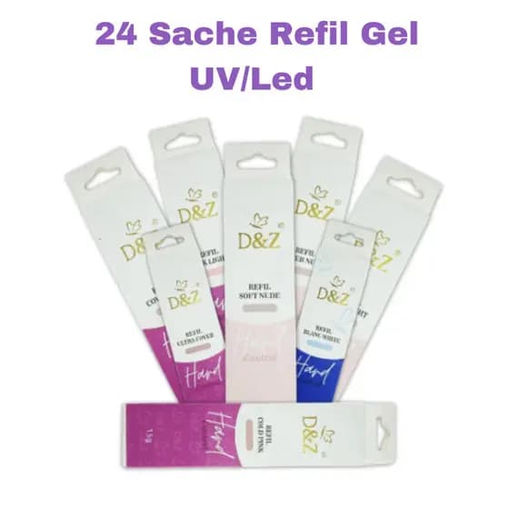 REVENDA -24 Sache Refil Gel UV/Led D&Z Gel Control - 15ml