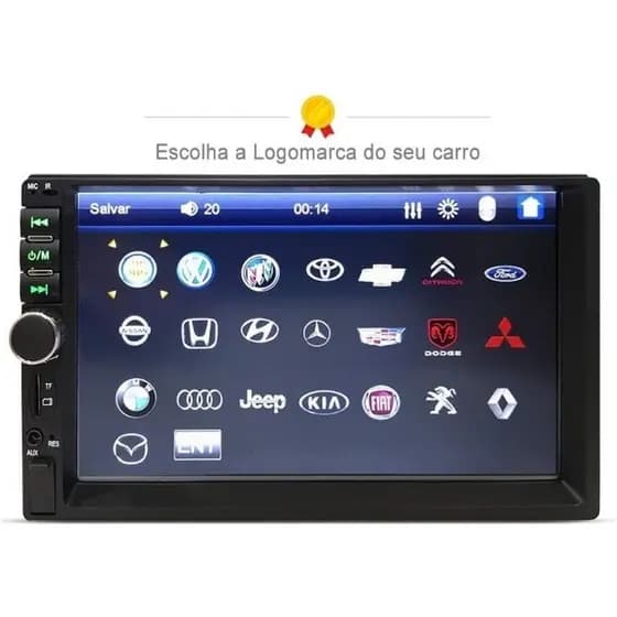CENTRAL MULTIMÍDIA MP5 2 DIN TELA DE 7 POLEGADAS BLUETOOTH TOUCHSCREEN