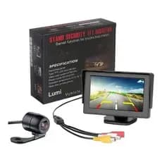 Kit Tela Retrovisor 4.3 Fixa Mais Câmera de Ré