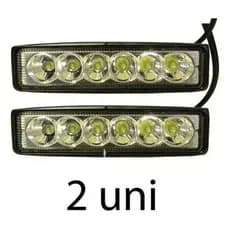 FAROL DE MILHA AUXILIAR RETANGULAR 18 WTS CARRO CAMINHÃO KIT COM 2 UNIDADES