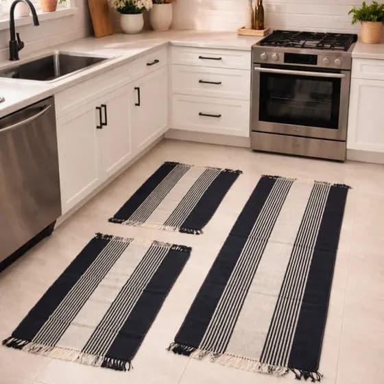Jogo  Passadeira Kit Cozinha Tapete 3 Peças Decoração