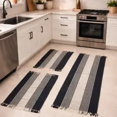 Jogo  Passadeira Kit Cozinha Tapete 3 Peças Decoração