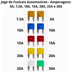 Jogo 10 Fusíveis Lâmina Pequena para Automóveis - Proteção Elétrica Segura e Confiável Startools