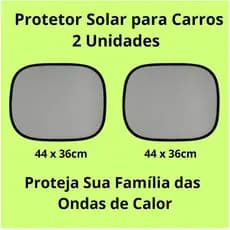 Protetor Solar para Vidros Laterais do Carro - Proteção para sua Família e seu Veículo - 2 Unidades