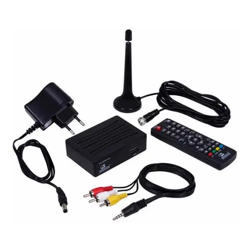 Kit Conversor Digital De Tv + Antena Digital Interna Hd Hdtv