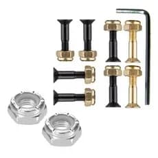 Parafusos Base Para Skate Porca 10 + Chave L Allen 8 Parafuso Skateboard 1 polegada alen