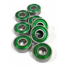 8 Rolamentos Abec 9 Verde Blindado Skateboard Skate Longboard Jogo Rolamento Abec9 Abec-9 8x22x7