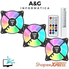 Kit Fans Gamer ARGB Eurus 6 Pinos + Controladora para até 10 Fans 6 Pinos para Gabinetes Gamer Clanm