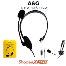 Fone De Ouvido One Side Headset P3 Microfone Office Bright Preto Telemarketing Call Centers Revenda