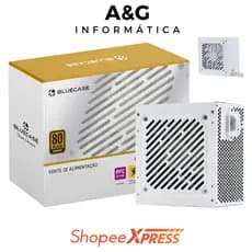 Fonte Gamer 400w Atx Pc PFC Ativo 80 Plus Bronze Cor Branco Cabos Flat Cabo de Energia