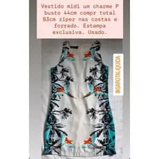 Vestido midi um charme P busto 44cm