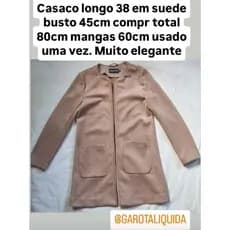 Casaco longo 38 em suede
