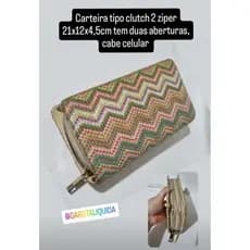 Carteira tipo clutch 2 ziper uma graça