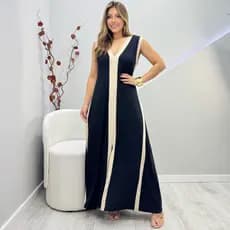 Vestido Longo com Fenda Feminino