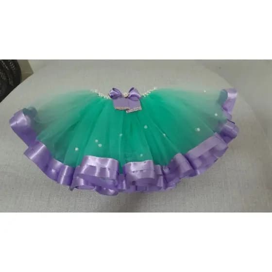 Saia de tule verde tiffany