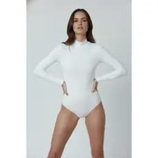 Body Vestido Feminino Manga Comprida Com Gola Alta Promoção