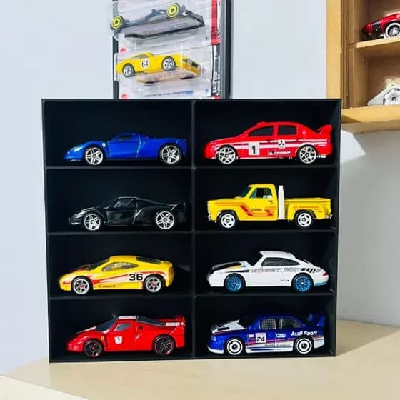 Expositor Nicho para Miniaturas Hot Wheels | 8 Compartimentos | Display Hot Wheels Impressão 3D
