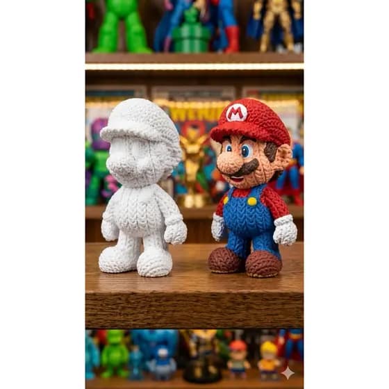 Kit Pintura Miniatura Inspirada no Mario Bros 3D Tricot | kit pintura terapêutica |Arte, Decoração e Hobby Anti Estresse