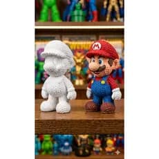Kit Pintura Miniatura Inspirada no Mario Bros 3D Tricot | kit pintura terapêutica |Arte, Decoração e Hobby Anti Estresse