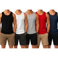 kit 5 Camiseta Regata Masculina