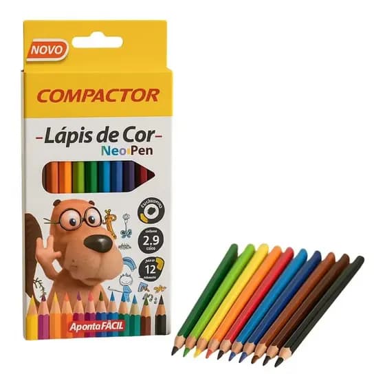 Lápis De Cor 12 Cores Compactor Neo-pen Hexagonal Multicolorido